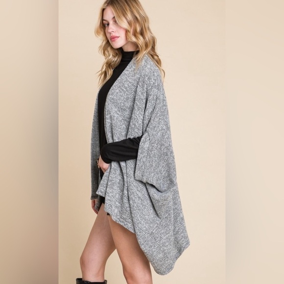 Ms Diva Plus…Beautiful Jacquard Knit Open Cardi/Wrap w/Sleeves - Picture 5 of 6